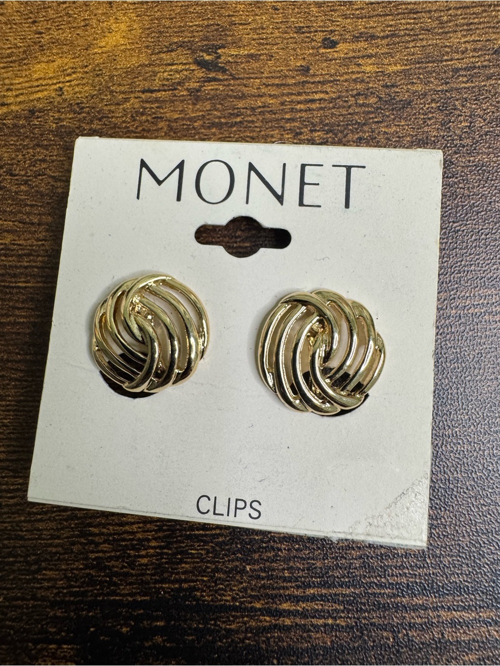 Monet Gold Plated Twisted Knot Clip Earrings